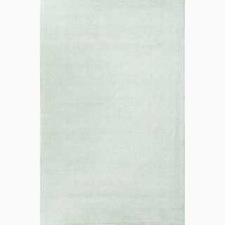 Handmade Solid Pattern Blue Wool/ Art Silk Rug (36 X 56)