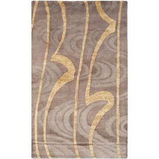 Safavieh Hand knotted Tibetan Brown/ Gold Wool/ Silk Rug (3 X 5)