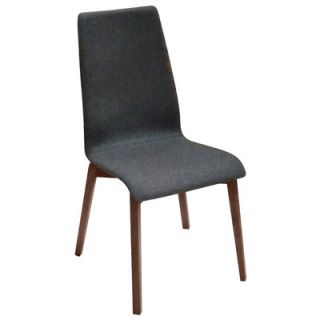 Domitalia Jill L Side Chair JILL.S.00S. Upholstery Dark Grey, Finish Walnut