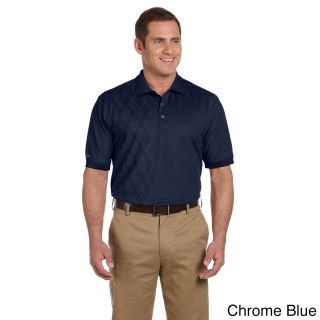 Izod Izod Mens Performance Oxford Pique Argyle Shirt Blue Size XXL