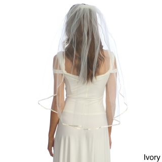 Bridal Veil Company Inc. Amour Bridal Single Tier Waist length Satin Veil Ivory Size One Size Fits Most