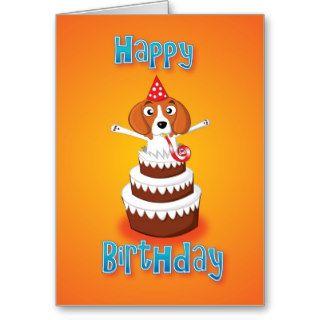 beagle   cake   happy birthday greeting cards