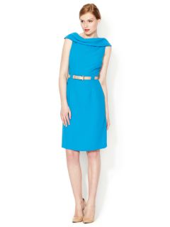 Folded Collar Crepe Dress by Tahari ASL