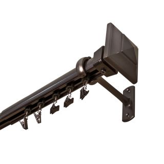 allen + roth 72 in to 144 in Specialty Bronze Contemporary Metal Traverse Curtain Rod
