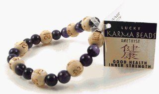 Lucky Karma Bracelet with Amethyst for Good Health / Inner Strength by Love & Lucky Strand Bracelets Jewelry