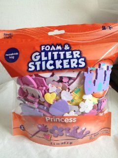 Fibre craft Foam & Glitter Stickers Princess 3.5 Oz