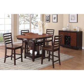 Poundex Treviso Oval 6 piece Counter Height Dining Set Espresso Size 6 Piece Sets