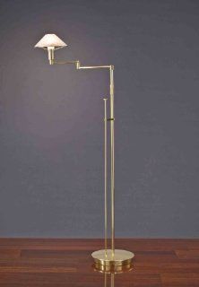 Holtkotter 9434/1 PB ALA BROWN Polished Brass w/ Alabaster Brown Lighting for the Aging Eye Adjustable, Dimmable Swing Arm Floor Lamp in Polished Brass / Brushed Brass  