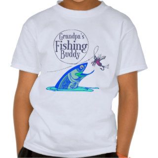 Grandpa's Fishing Buddy Kids T shirts