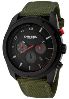 Diesel DZ4189  Watches,Mens Chronograph Black Dial Olive Green Canvas, Chronograph Diesel Quartz Watches