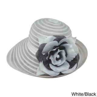 Swan Hat Swan Hat Womens Organza Packable Bucket Hat With Floral Applique White Size Adjustable