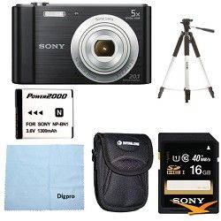 Sony DSC W800 Point and Shoot Digital Still Camera Black Kit