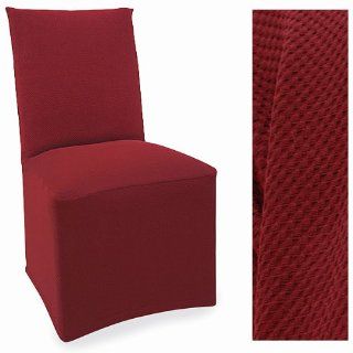 Stretch Pique Warm Maroon Dining Slipcovers Set of four Chair Covers 712  