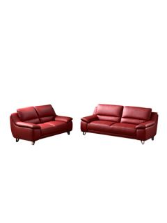 Red Leather Sofa and Loveseat by Abbyson Living