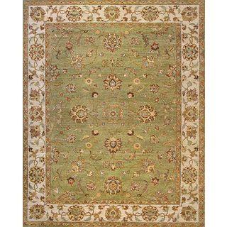 Hand knotted Ziegler Green Beige Vegetable Dyes Wool Rug (8 X 10)