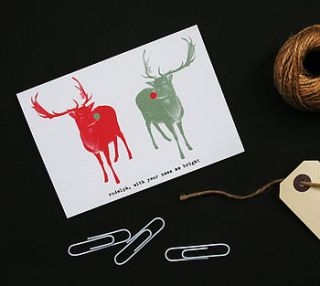 retro reindeers christmas card by lime lace