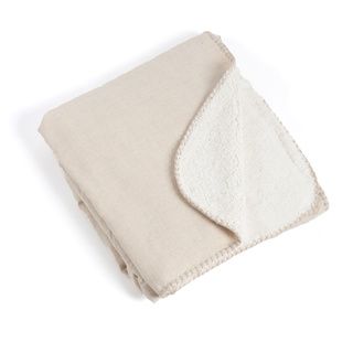 Classic Design Throw Blanket With Sherpa