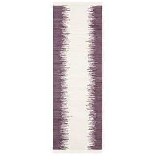 Safavieh Hand woven Montauk Purple Cotton Rug (23 X 6)