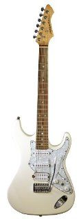 Aria 714 Standard Electric Guitar   Vintage White Musical Instruments