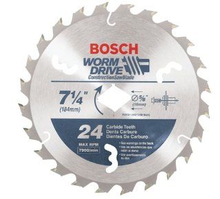 Bosch WD724B 7 1/4" 24 Tooth Carbide Tipped Circular Saw Blade for Worm Drive Saws   Power Saw Blades  