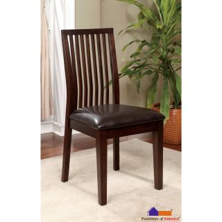 Furniture Of America Copter Walnut   Padded Leatherette Dining Chairs (set Of 2)