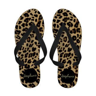 Personalized Leopard Spa Flip Flops