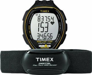 Timex T5K726F5 Men's Ironman Target Trainer TapScreen Heart Rate Monitor with Resin Strap Watch, Black/Yellow, Full Size Sports & Outdoors
