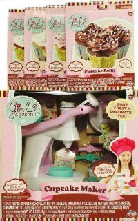 Girl Gourmet Cupcake Maker Bonus Bundle 4 Refill Mix Vanilla Cinnamon Sugar Red Velvet and Chocolate Toys & Games