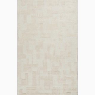 Handmade Ivory/ White Wool Te X Tured Rug (8 X 10)