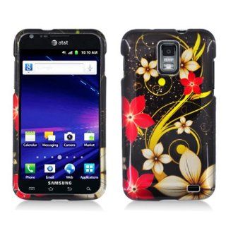 Aimo Wireless SAMI727PCIMT063 Hard Snap On Image Case for AT&T Samsung Galaxy S2 Skyrocket i727   Retail Packaging   White/Red Flowers Cell Phones & Accessories