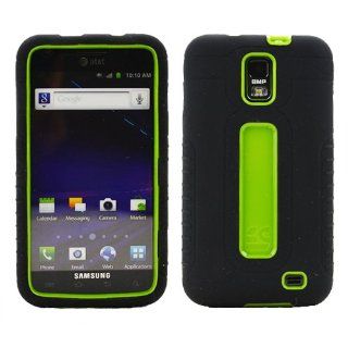 AT&T Galaxy S 2 II Samsung Skyrocket SGH I727 Duo Shield Hybrid Protector Case   Black/Green Cell Phones & Accessories