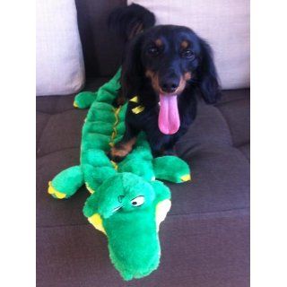 Kyjen PP02233 Squeaker Mat Gator 16 Squeaker Plush Squeak Toy Dog Toys, Large, Green  Pet Squeak Toys 