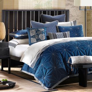 Jla Home Artology Sashiko 3 piece Comforter Set Blue Size King