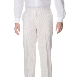 Henry Grethel Mens Big And Tall Flat Front Tan/ White Suit Pants