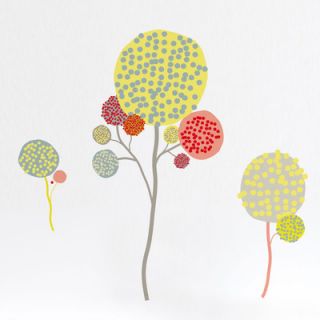 ADZif Spot Pompom Flowers Wall Decal S3332A Color Yellow