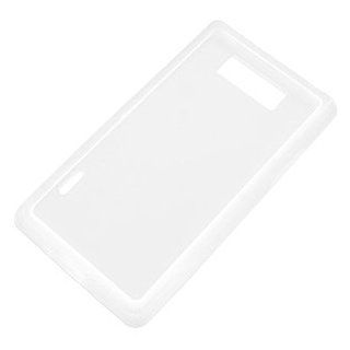 Hybrid TPU Skin Cover for LG Splendor US730 / Optimus L7, White/Clear Cell Phones & Accessories