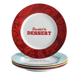 Cake Boss Patterns   Quotes Serveware 4 piece Porcelain Dessert Plate Set