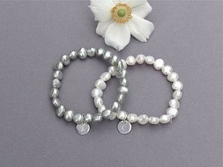 personalised initial pearl bracelet by vanessa plana