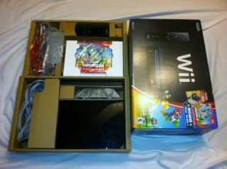 Black Wii Console with New Super Mario Brothers Video Games