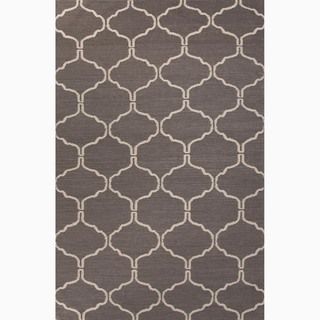 Hand made Moroccan Pattern Gray/ Ivory Wool Rug (3.6x5.6)
