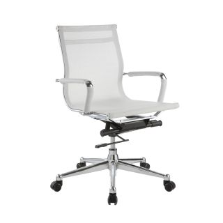 Pantera White Nylon And Chrome Low Back Desk Chair