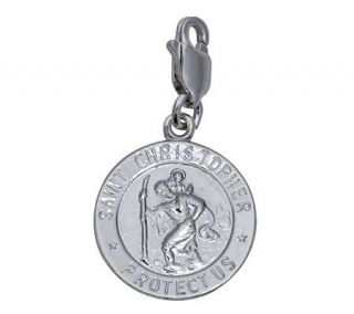 Sterling Silver Saint Christopher Medal Charm —