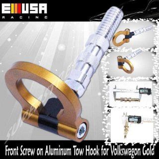 Gold Front Screw on Aluminum Tow Hook for99 06 Volkswagen Golf (MkIV, MkV, MkVI) 10 12 Volkswagen Golf (MkIV, MkV, MkVI) 05 09 Volkswagen Jetta (MkV) 06 10 Volkswagen Passat (B6) 12 Volkswagen Passat (B6) 06 12 Volkswagen GTi (MkIV, MkV, MkVI) 09 12 Volksw
