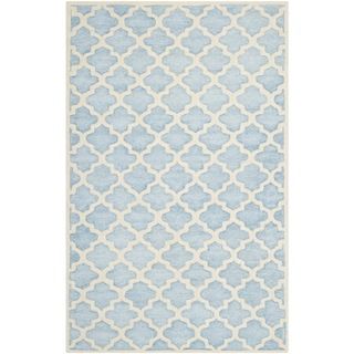 Safavieh Handmade Precious Mist Blue Polyester/ Wool Rug (5 X 8)