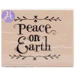 Mounted Rubber Stamp 2 X2.75   Peace On Earth