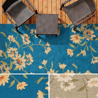 Hand hooked Claire Contemporary Floral Indoor/ Outdoor Area Rug (5 X 8)