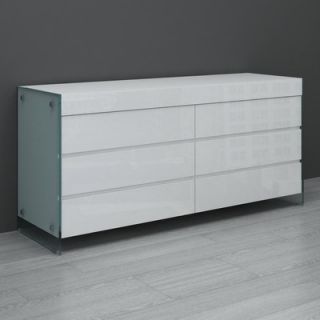 Casabianca Furniture II Vetro 6 Drawer Dresser CB/111 D WH / CB/111 D WA Fini
