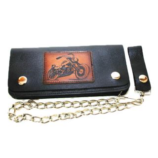Hollywood Tag True Biker Bi fold Leather Chain Wallet