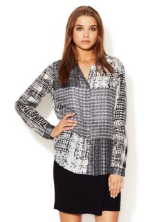 Printed Silk Button Front Blouse by LAgence