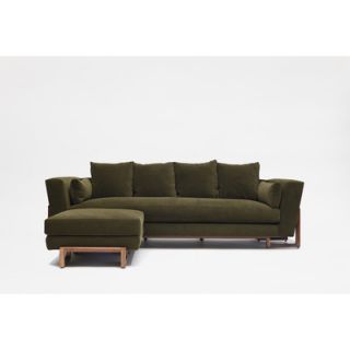 ARTLESS LRG 98 Sofa and Ottoman A LRG S OT Color Flannel Grey Aged Velvet